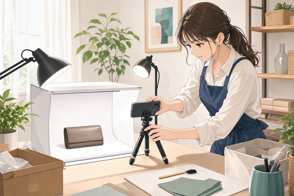 ブランド品の写真と状態を確認する画面