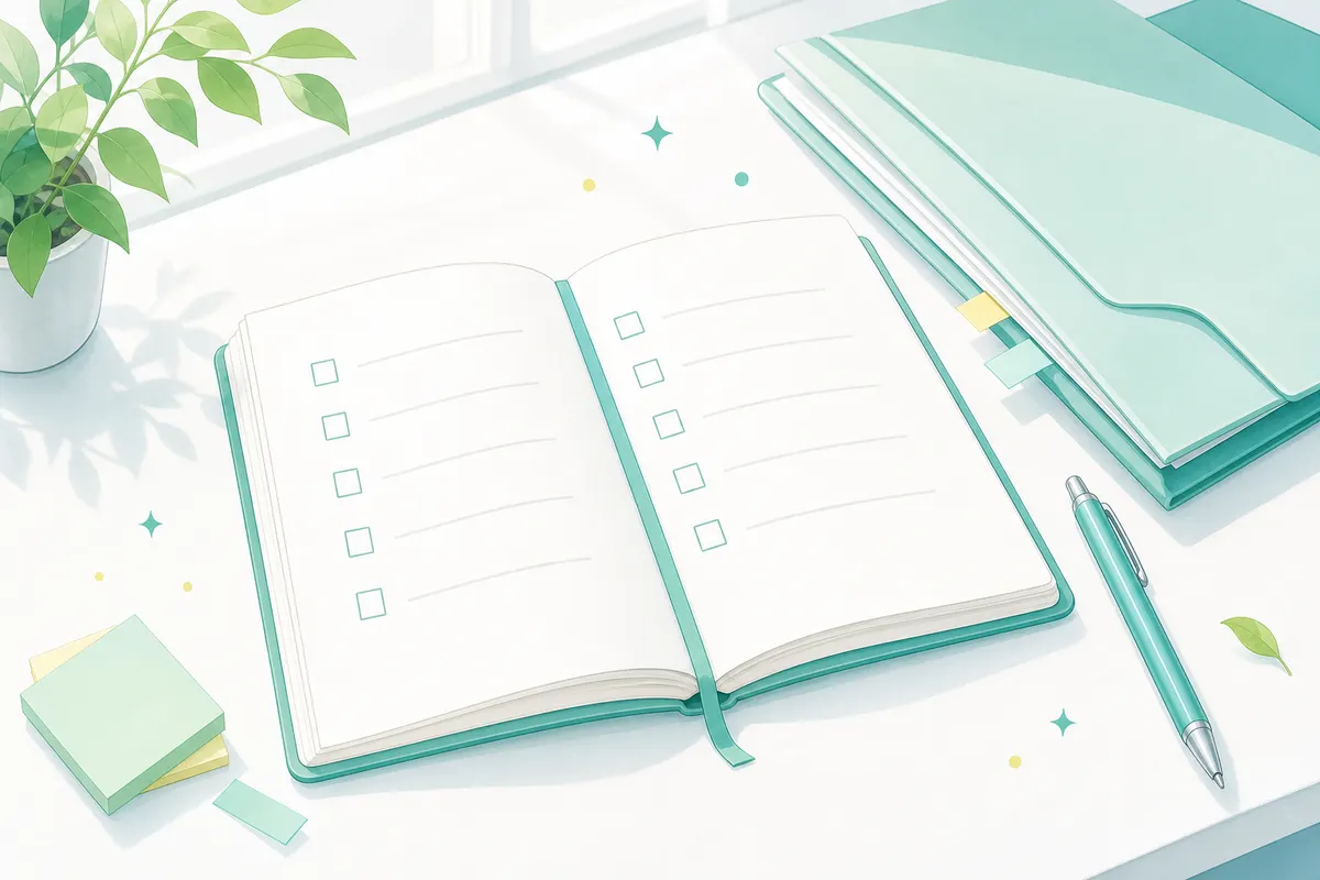イラスト:滞留在庫の確認基準を書き出すチェックリスト